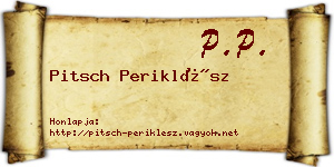 Pitsch Periklész névjegykártya